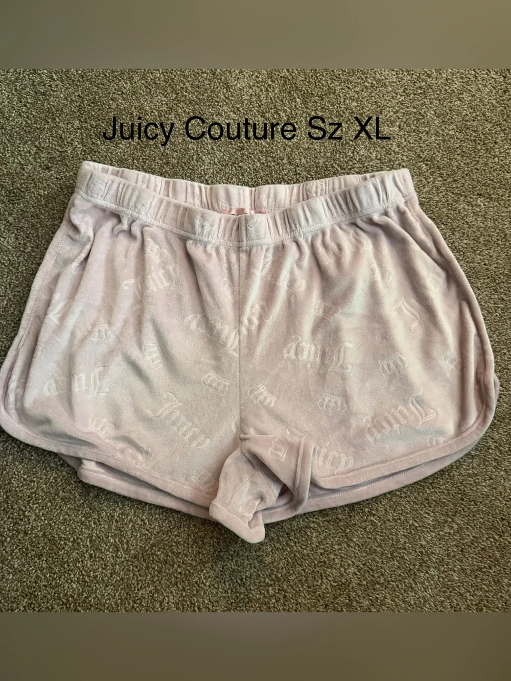 Juicy Couture Pink Velour Logo Lounge Shorts - Juicy Couture Sz XL
